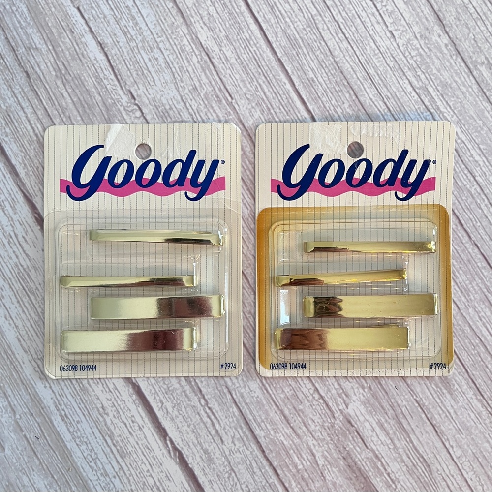 1991 Goody 2.5" Gold Barrettes w Stay-Tight Clasp #2924 New Old Stock 8 Clips US